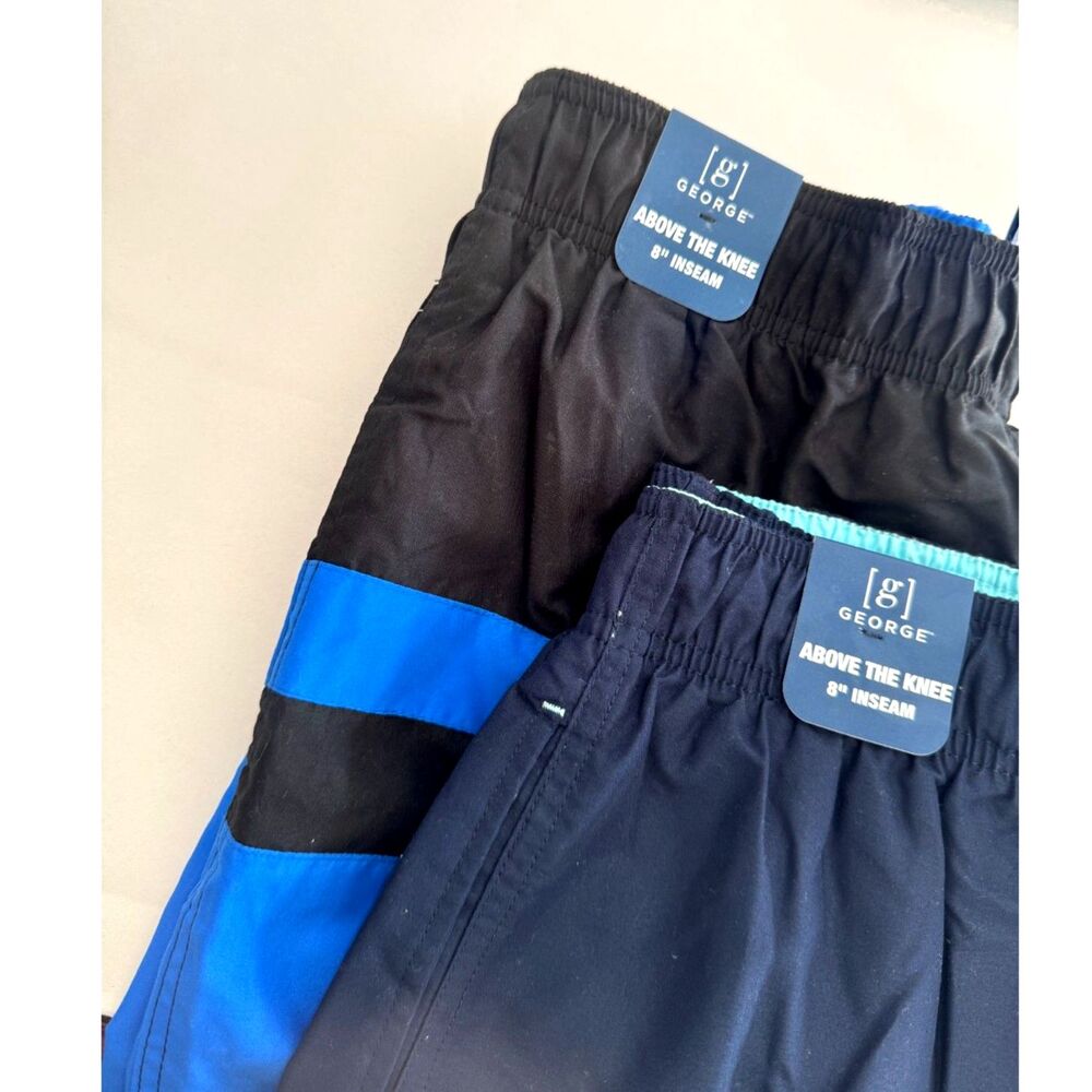 George swimwear kids beach trunk set of 2  boys blue shorts size 28-30 New